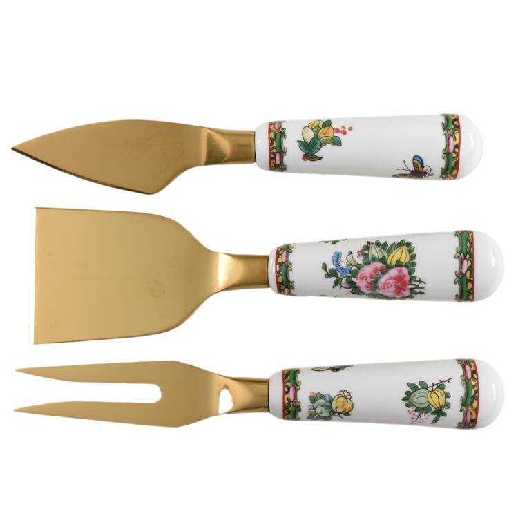 Famille Rose (3 Piece) Cheese Set (Knife, Plane & Spreader)
