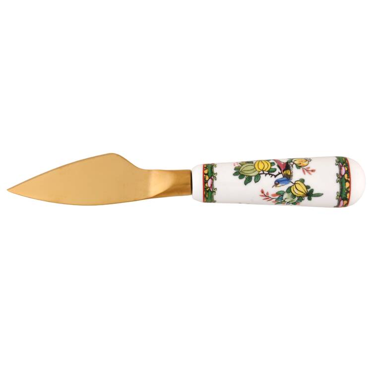 Famille Rose Cheese Knife with Stainless Blade