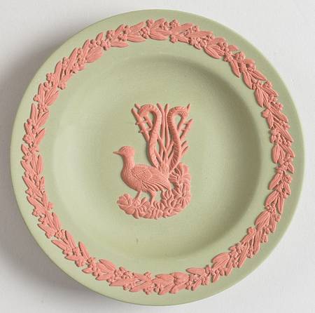 Terra cotta on Celadon Green Jasperware by Wedgwood