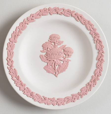 Pink on White Jasperware by Wedgwood