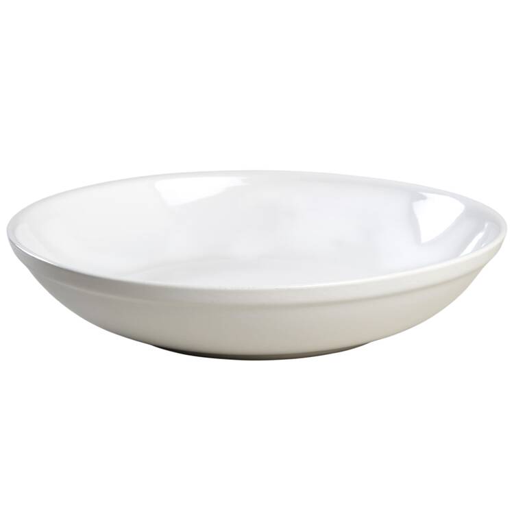 Stacked Natural White 13" Large Salad Serving Bowl