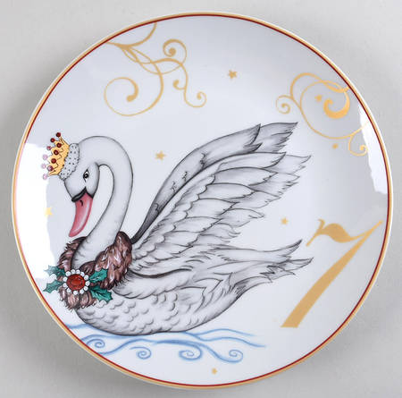 12 Days of Christmas (Scrolls and Stars) Salad/Dessert Plate