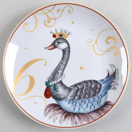 12 Days of Christmas (Scrolls and Stars) Salad/Dessert Plate
