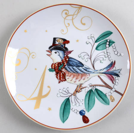12 Days of Christmas (Scrolls and Stars) Salad/Dessert Plate