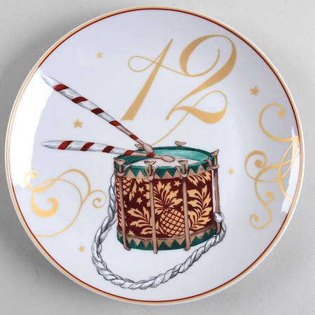 12 Days of Christmas (Scrolls and Stars) Salad/Dessert Plate