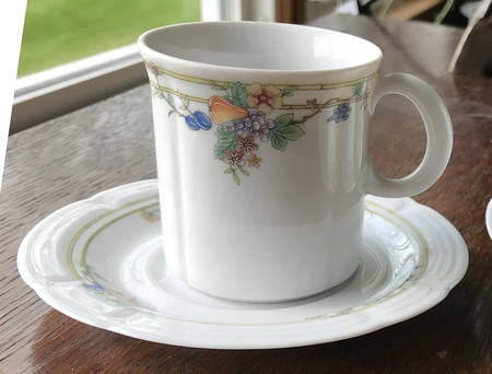 Les Fruites Flat Demitasse Cup & Saucer Set