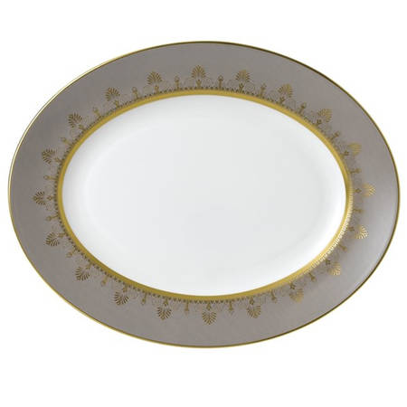 Anthemion Grey 13" Oval Serving Platter