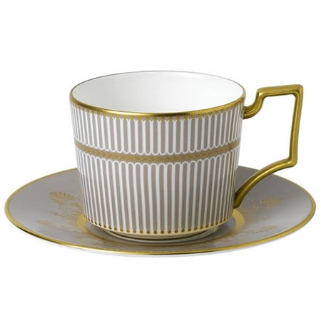 Anthemion Grey Flat Cup & Saucer Set