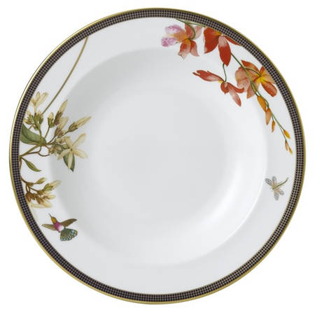 Hummingbird White Large Rim Soup Bowl