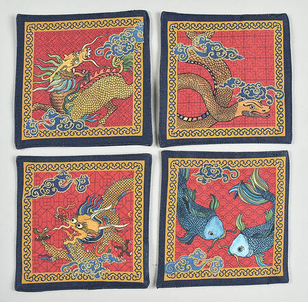 Lunar Cloth Cocktail Napkin - Set of 4 Motifs