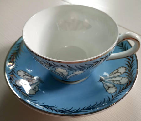 Wh3295 Footed Cup & Saucer Set