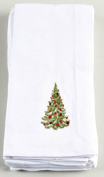 Noel Embroidered Cloth Napkin - Set of 4