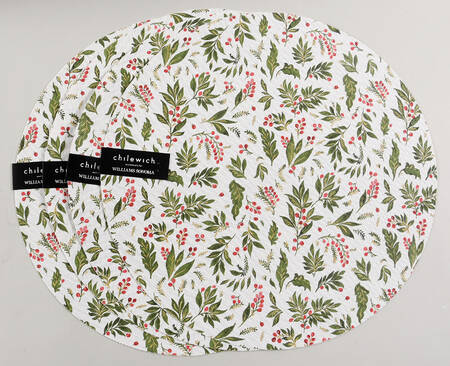 Noel Cloth & Vinyl Round Placemat - Set of 4