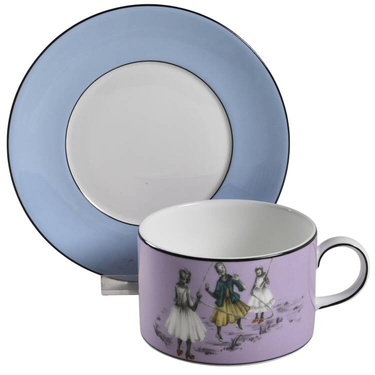 Sheila Bridges Flat Cup & Saucer Set