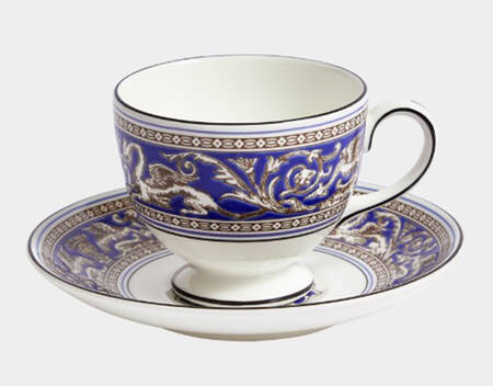 Florentine-Marine Footed Cup & Saucer Set