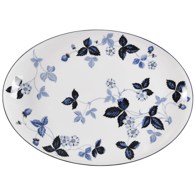 Wild Strawberry-Inky Blue 11" Oval Serving Platter