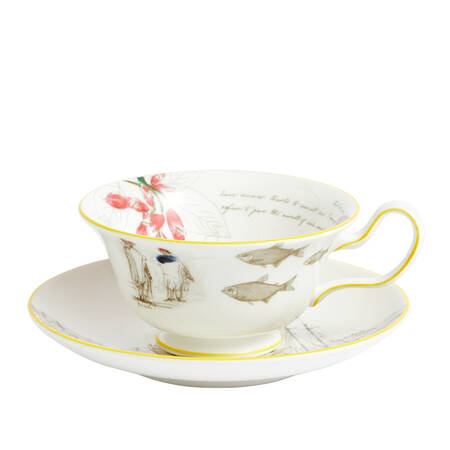 Darwin Voyage of the Beagle Flat Cup & Saucer Set