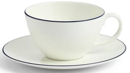 Gio-Blue Line Flat Cup & Saucer Set