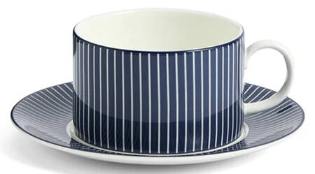 Gio-Pinstripe Flat Cup & Saucer Set