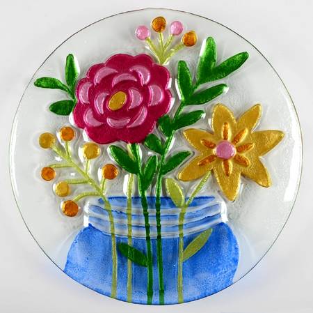 Giftware Q  Mason Jar / Flowers Platter