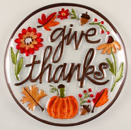 Giftware Q  Give Thanks Round Platter