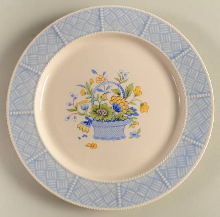 Bouquet Basket Blue Salad Plate