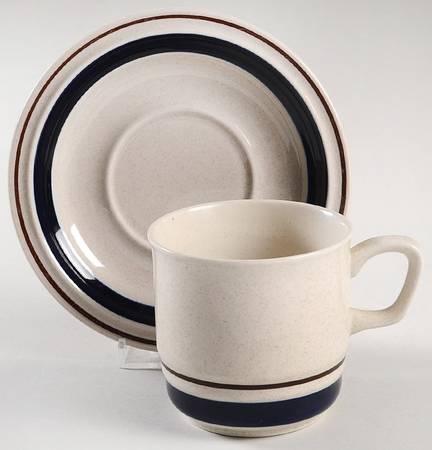 Chateau Cobalt Blue Flat Cup & Saucer Set