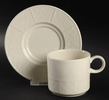 Damask Flat Cup & Saucer Set