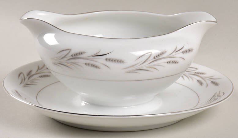 Sterling Wheat Gravy Boat with Attached Underplate