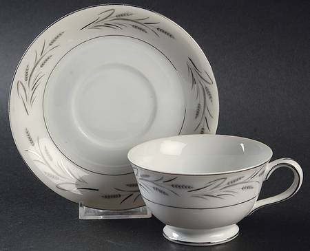Sterling Wheat Footed Cup & Saucer Set