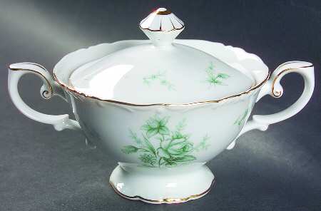 Jade Rose Sugar Bowl & Lid