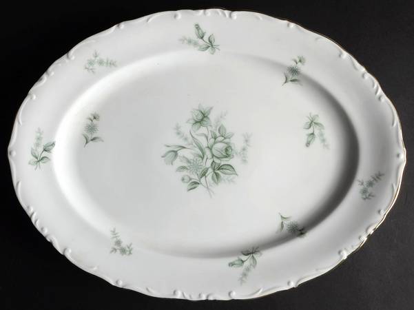 Jade Rose 14" Oval Serving Platter
