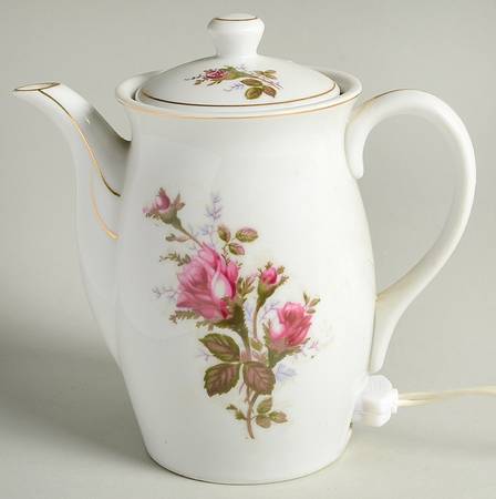 Moss Rose (Smooth) Hot Water Pot and Electric Warmer