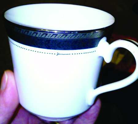 Midnight Brocade Flat Cup