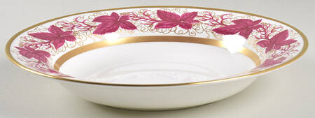 Hampton Court Burgundy Rim Soup Bowl