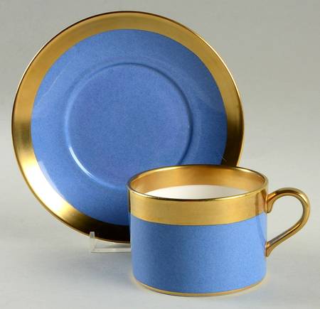 Avington Powder Blue Flat Cup & Saucer Set