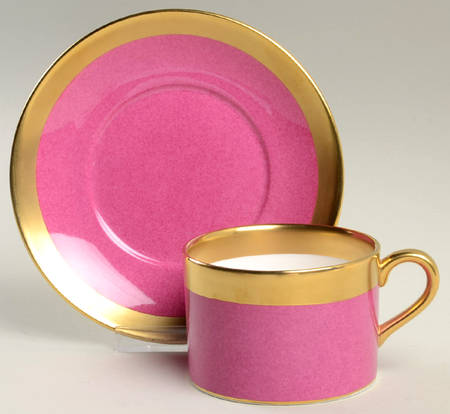 Avington Magenta Flat Cup & Saucer Set