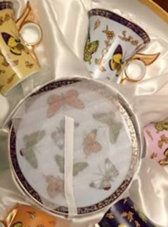 Butterfly Flat Demitasse Cup & Saucer Set