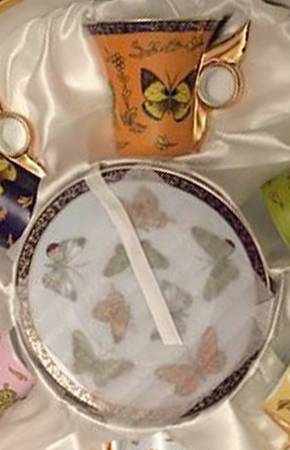 Butterfly Flat Demitasse Cup & Saucer Set
