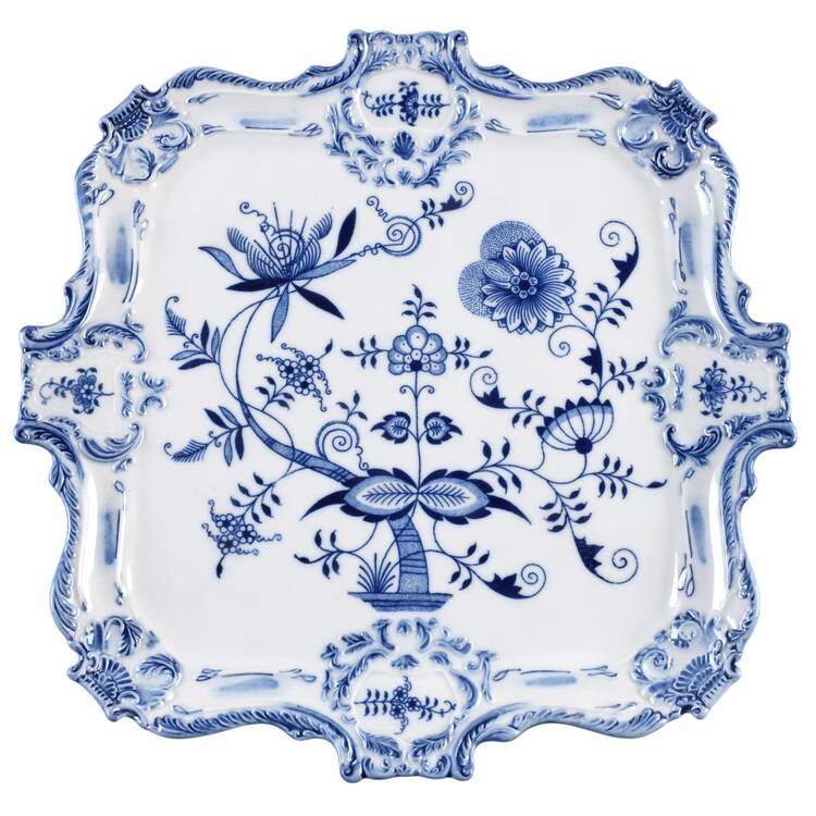Blue Onion 13" Square Tray by Zwiebelmuster