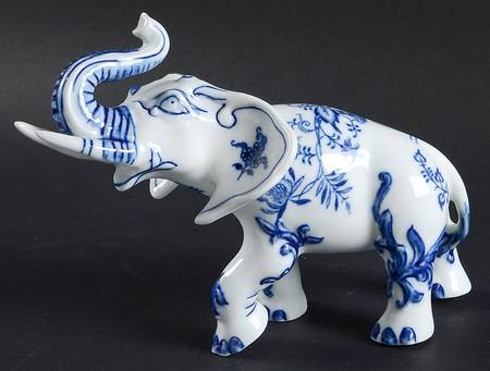 Blue Onion Elephant Figurine