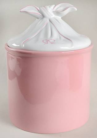 Ruban Pink Large Canister & Lid