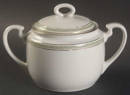 Athens (Green Key) Sugar Bowl & Lid