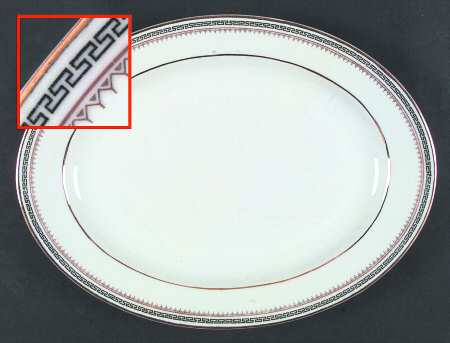 Athens (Black Key) 11" Oval Serving Platter