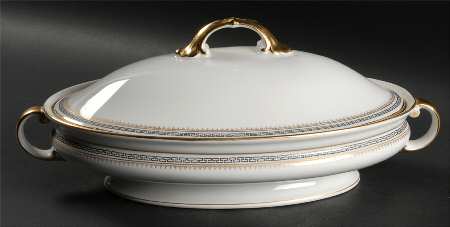 Athens (Black Key) Oval Covered Vegetable