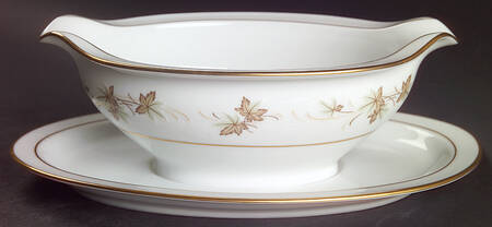 Autumn Gold Gravy Boat with Attached Underplate