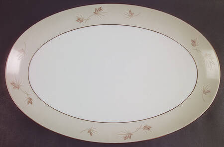 Frosted Leaves 16" Oval Serving Platter