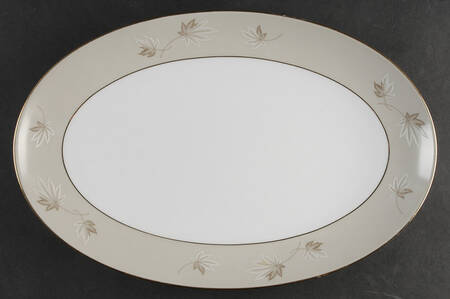 Frosted Leaves 14" Oval Serving Platter