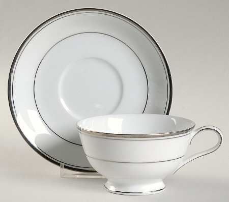 Silver Ecstasy Footed Cup & Saucer Set