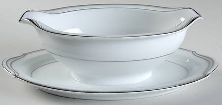 Silver Ecstasy Gravy Boat with Attached Underplate